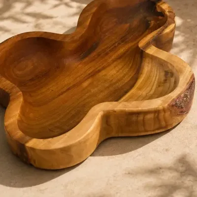 Detail of handcrafted wood grain